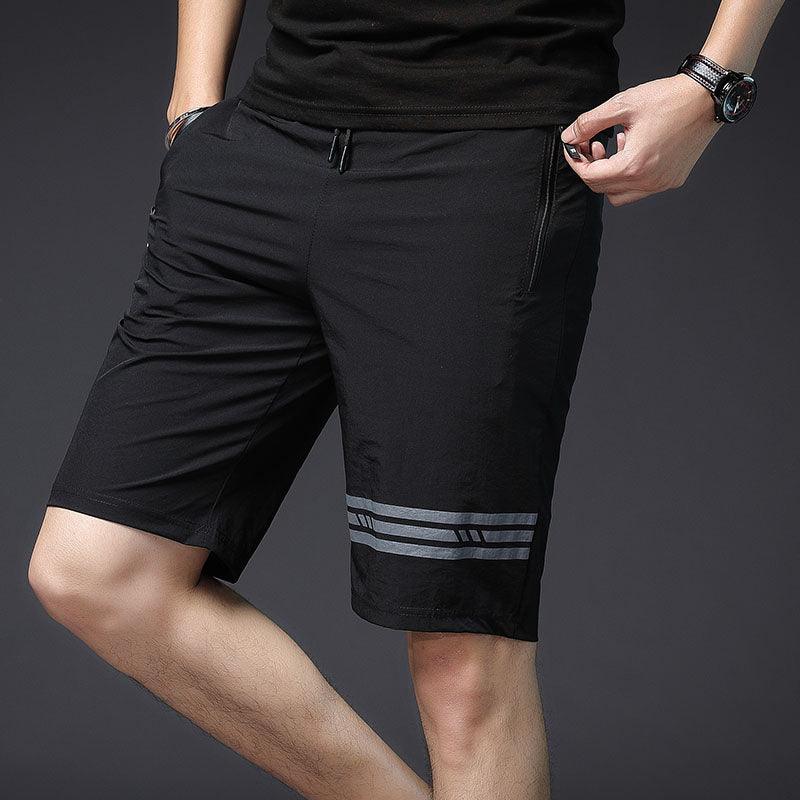 Zipper pocket short quick drying stretch pants for men - Almoni Express