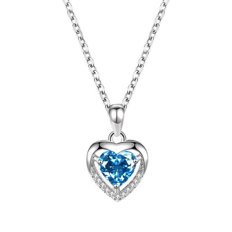 925 Heart-shaped Rhinestones Necklace Luxury Personalized Necklace For Women Jewelry Jewelry Valentine's Day Gift - AL MONI EXPRESS