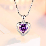 925 Heart-shaped Rhinestones Necklace Luxury Personalized Necklace For Women Jewelry Jewelry Valentine's Day Gift - AL MONI EXPRESS