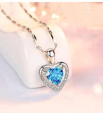 925 Heart-shaped Rhinestones Necklace Luxury Personalized Necklace For Women Jewelry Jewelry Valentine's Day Gift - AL MONI EXPRESS