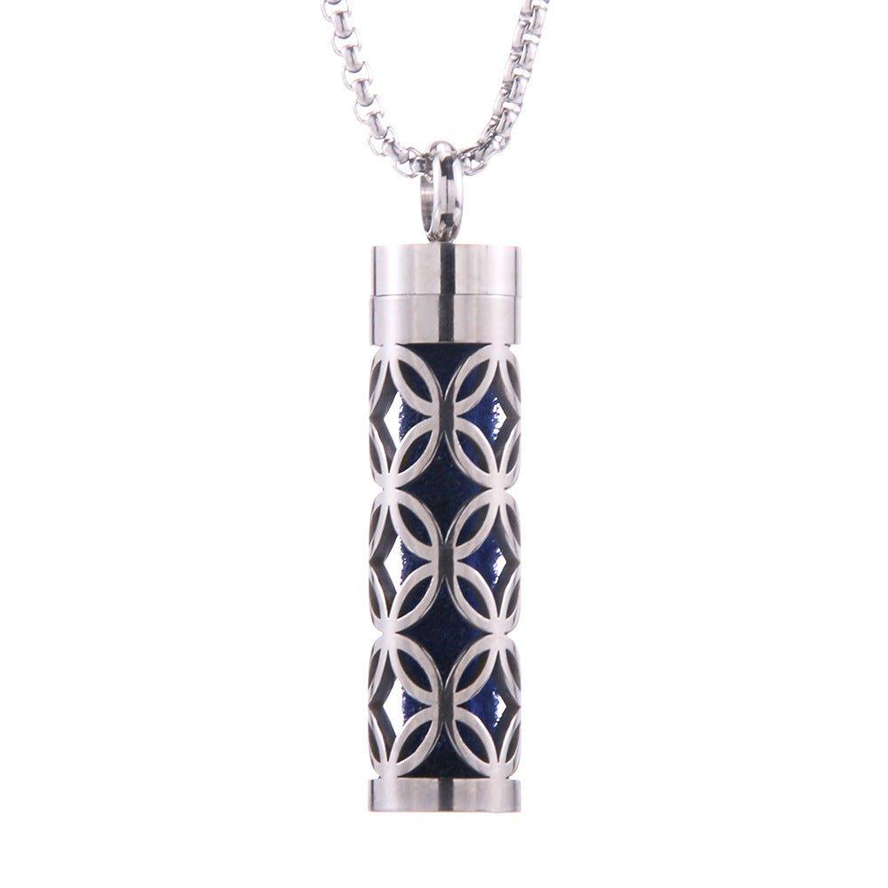 Cylinder Love Aromatherapy Pendant Perfume Essential Oil Stainless Steel Necklace - AL MONI EXPRESS