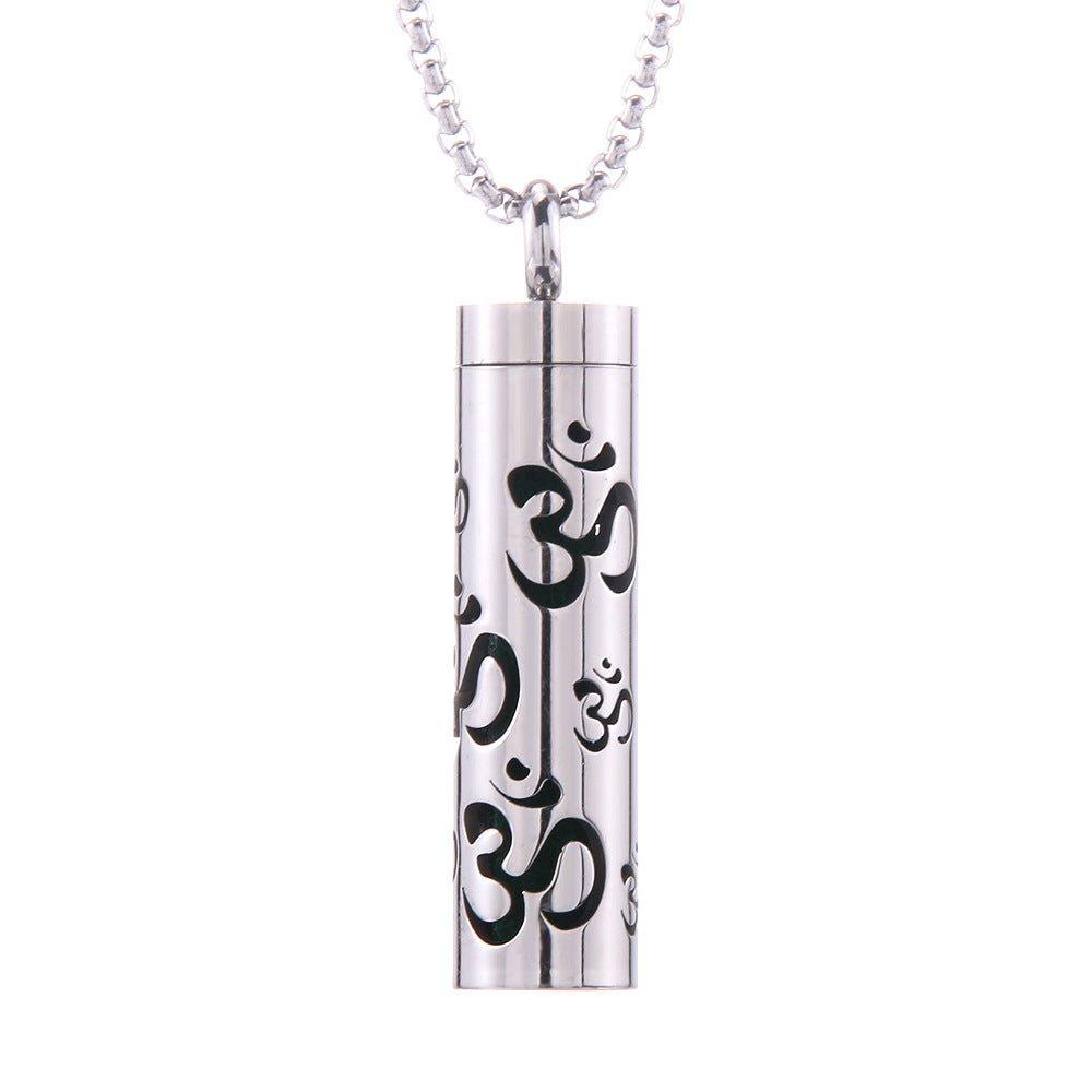 Cylinder Love Aromatherapy Pendant Perfume Essential Oil Stainless Steel Necklace - AL MONI EXPRESS