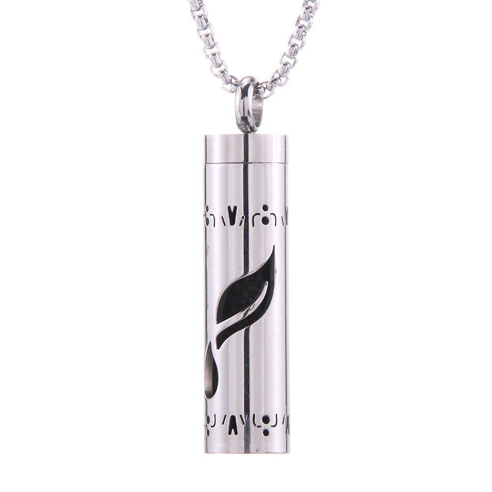 Cylinder Love Aromatherapy Pendant Perfume Essential Oil Stainless Steel Necklace - AL MONI EXPRESS