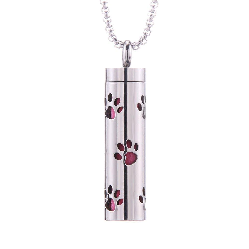 Cylinder Love Aromatherapy Pendant Perfume Essential Oil Stainless Steel Necklace - AL MONI EXPRESS