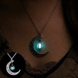 Fashion Moon Natural Glowing Stone Healing Necklace Women Gift Charm Luminous Pendant Necklace Jewelry - AL MONI EXPRESS