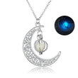 Fashion Moon Natural Glowing Stone Healing Necklace Women Gift Charm Luminous Pendant Necklace Jewelry - AL MONI EXPRESS