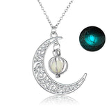 Fashion Moon Natural Glowing Stone Healing Necklace Women Gift Charm Luminous Pendant Necklace Jewelry - AL MONI EXPRESS