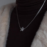 Magnetic Five-pointed Star Necklace With Rhinestones Stainless Steel Clavicle Chain Personalized Designer Necklace Women Jewelry Gifts - AL MONI EXPRESS