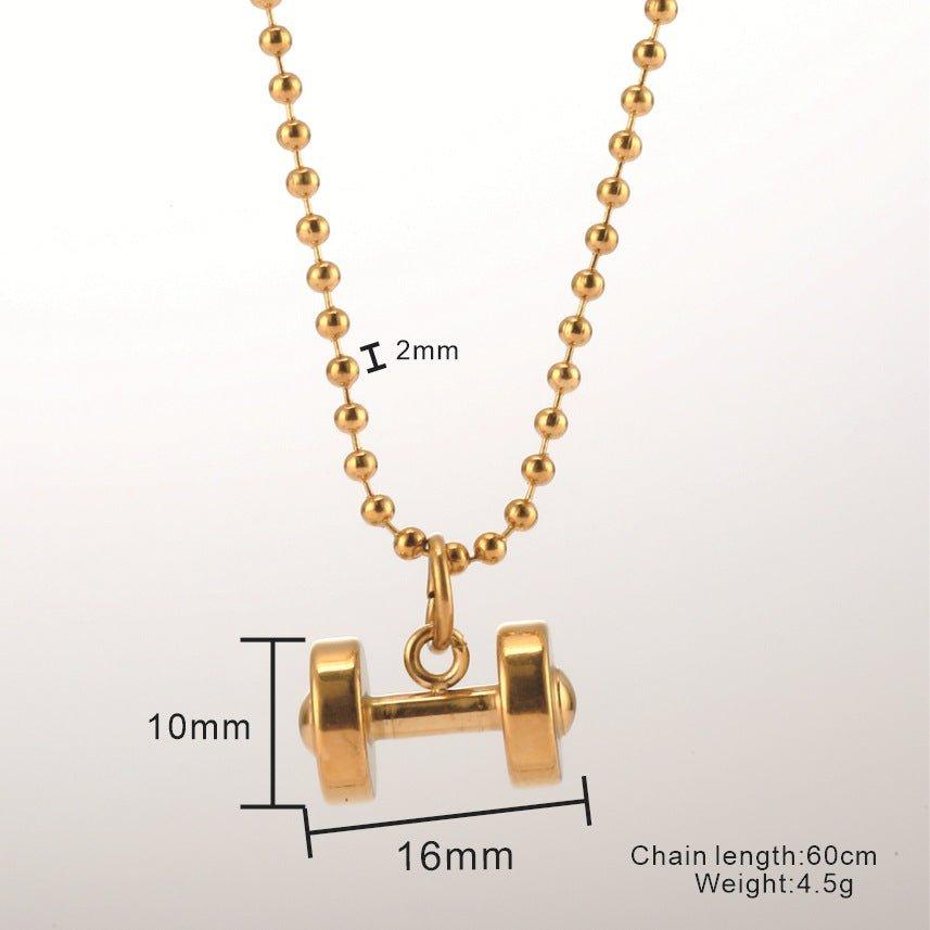 Single Piece Dumbbell Necklace Key Body Pendant Fashion - AL MONI EXPRESS