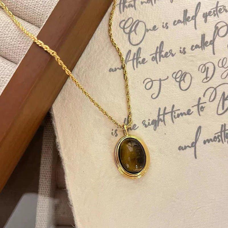 Tiger Eye Necklace Retro Minority - AL MONI EXPRESS